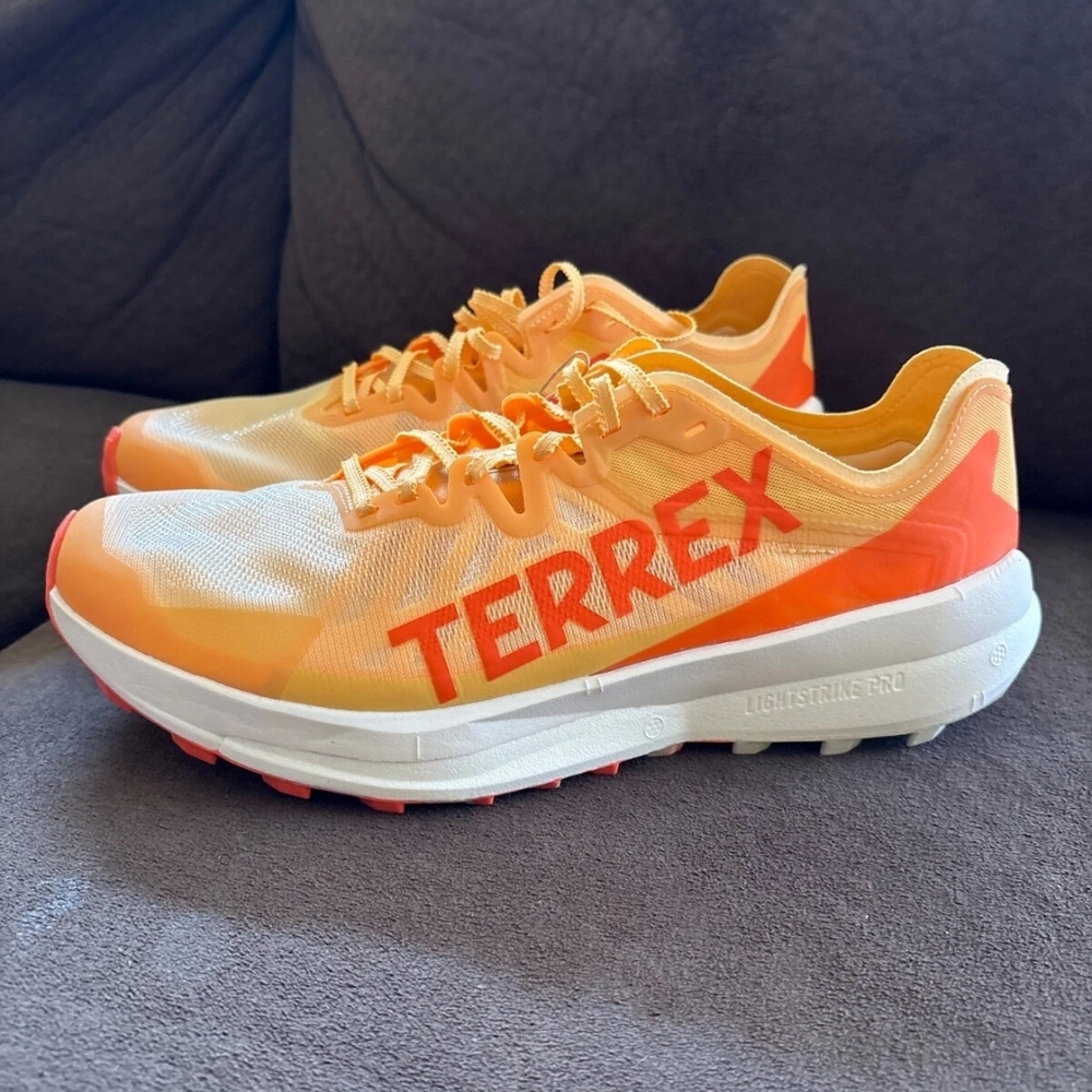Adidas Terrex Agravic Speed Orange and White Running Shoes Men Size 13 Trail Run